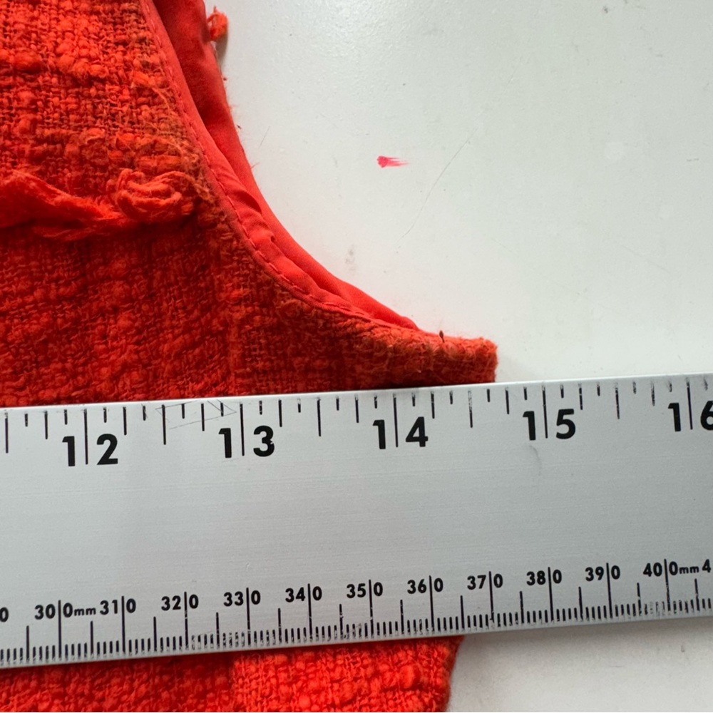 J.Crew Red Tweed Fringe Shift Dress Sleeveless Sheath Lined Cocktail Party 00 - Picture 7 of 11